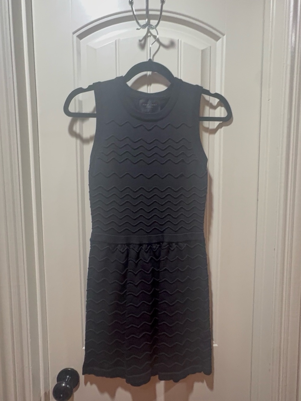 Romeo + Juliet Couture Black Knit Zig Zag Chevron Dress Fit & Flare S